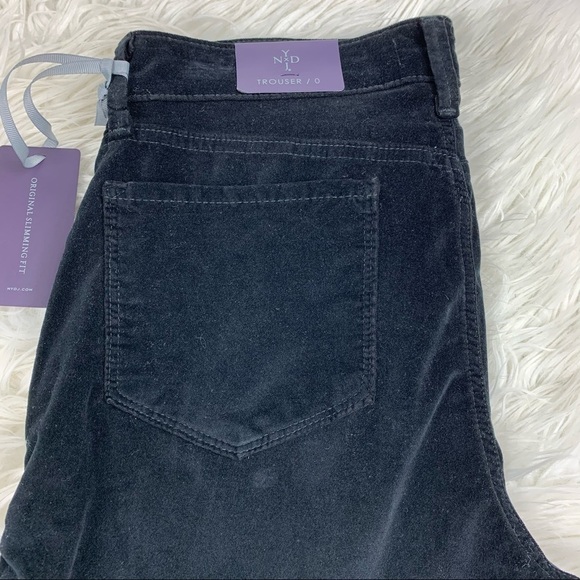 NYDJ Teresa Trouser Pant Velvet Wide Leg Black - Picture 7 of 12